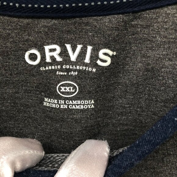 Orvis Raglan Long Sleeve T shirt Mens XXL Gray Blue Crewneck Active Performance - Picture 3 of 10